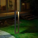 Simple Rectangular Frame Metal Outdoor Pathway Lamp Image - 18