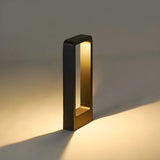 Simple Rectangular Frame Metal Outdoor Pathway Lamp Image - 4