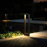 Simple Rectangular Frame Metal Outdoor Pathway Lamp Image - 6