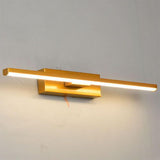 Simple Rectangular Gold LED Bedside Wall Sconce Image - 11