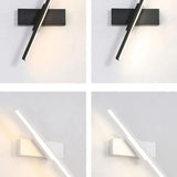 Simple Rectangular Gold LED Bedside Wall Sconce Image - 14