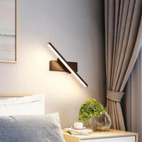 Simple Rectangular Gold LED Bedside Wall Sconce Image - 21