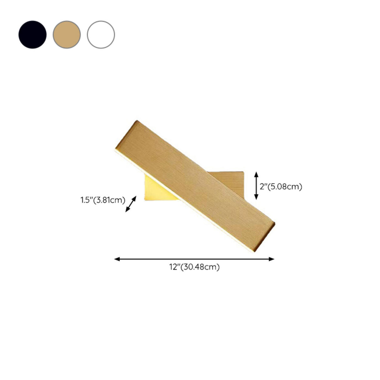 Simple Rectangular Gold LED Bedside Wall Sconce 