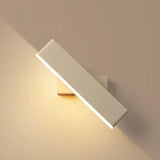 Simple Rectangular Gold LED Bedside Wall Sconce Image - 7