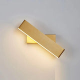 Simple Rectangular Gold LED Bedside Wall Sconce Image - 8