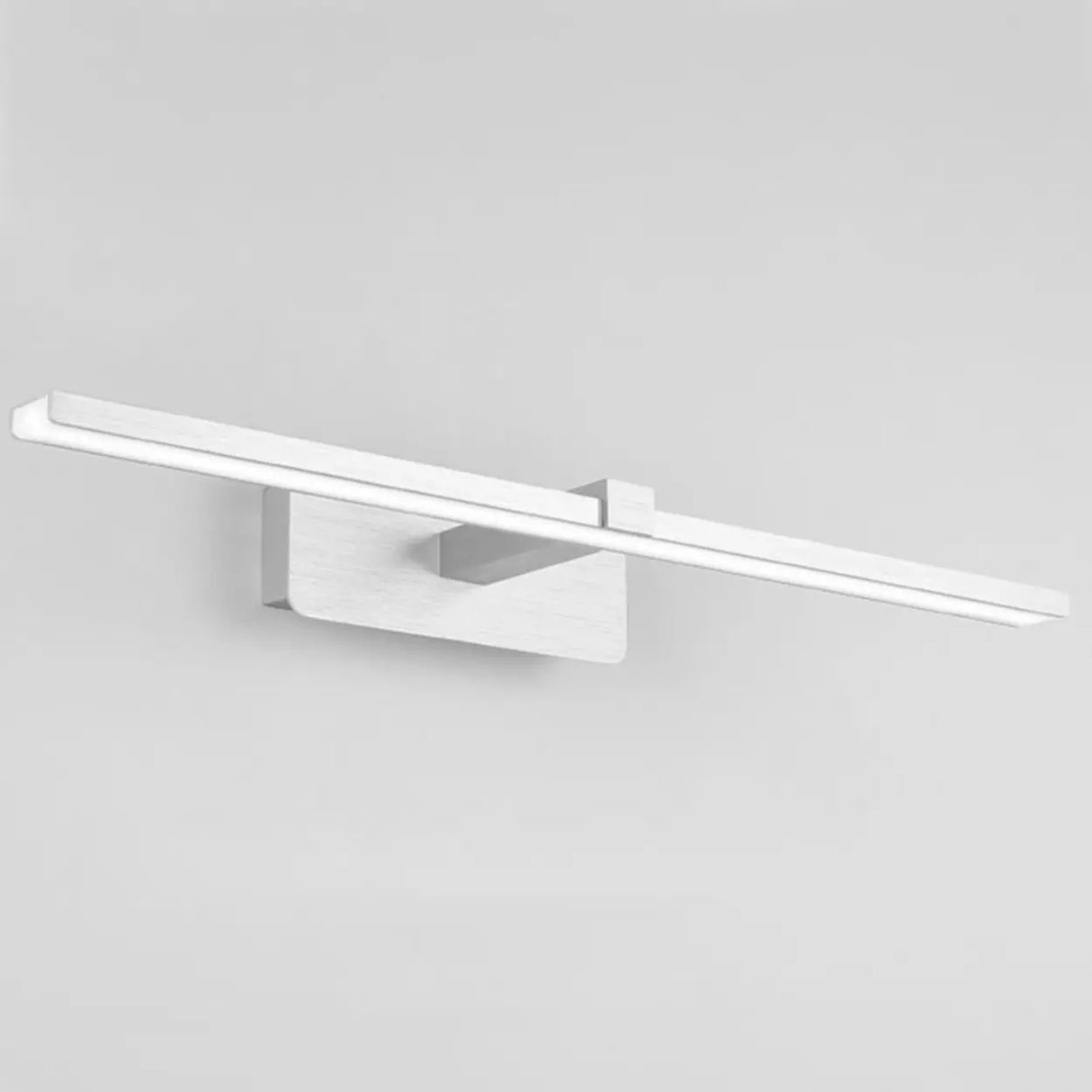 Simple Rectangular LED White Mirror Vanity Light Image - 6