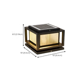 Simple Rectangular Metal Outdoor Post Light Black #size