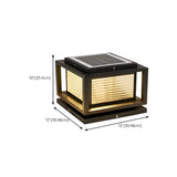 Simple Rectangular Metal Outdoor Post Light Black Image - 13