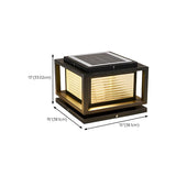 Simple Rectangular Metal Outdoor Post Light Black Image - 14