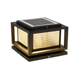 Simple Rectangular Metal Outdoor Post Light Black Image - 6