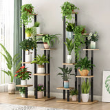 Simple Rectangular Multi-layer Wooden Tray Plant Stand White Image - 6