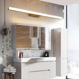 Simple Rectangular Wooden LED Bathroom Vanity Light  Image - 17