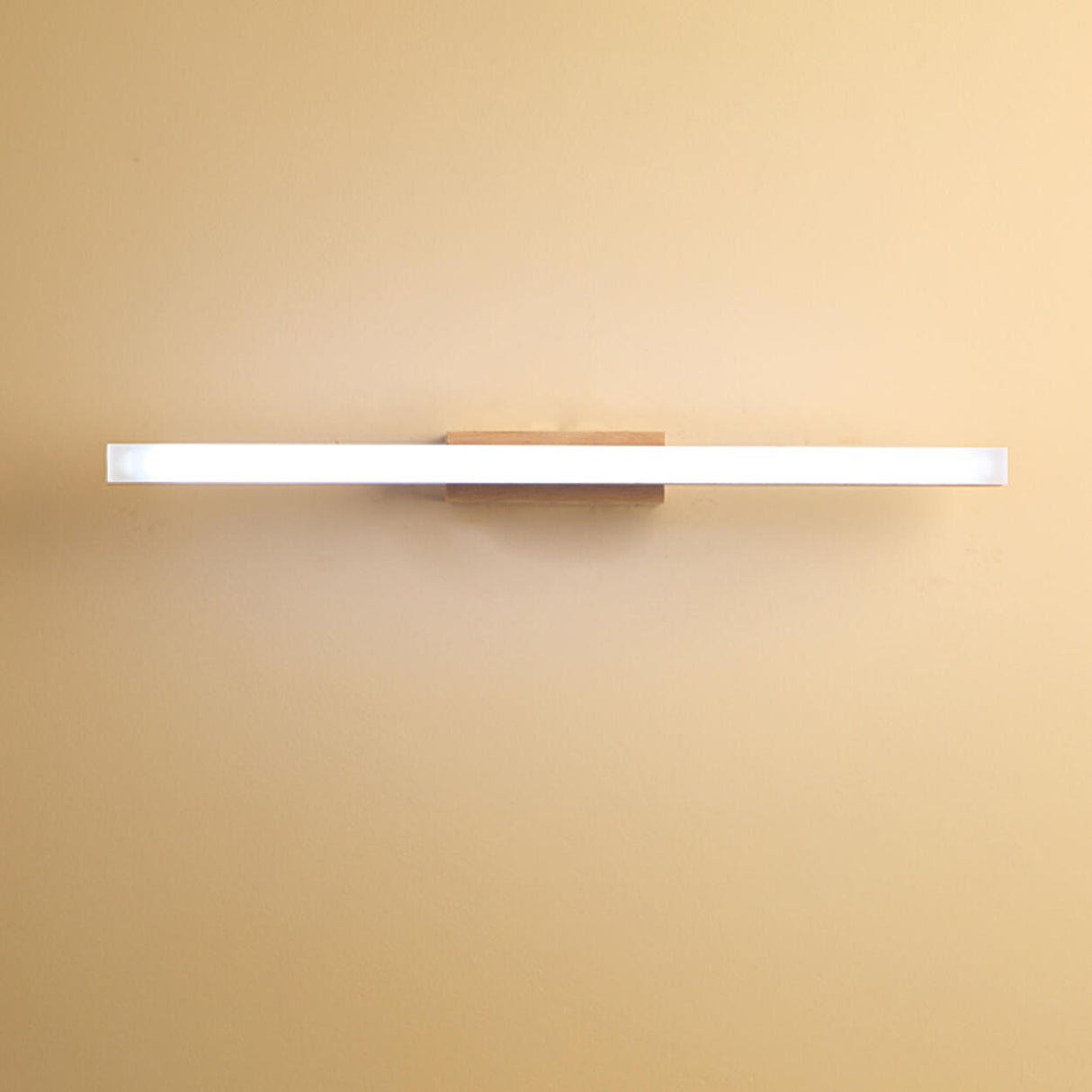 Simple Rectangular Wooden LED Bathroom Vanity Light  Image - 2