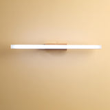 Simple Rectangular Wooden LED Bathroom Vanity Light  Image - 2