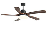 Simple Remote Contemporary Wood Blade Ceiling Fan Light Image - 8