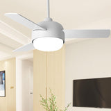 Simple Remote Dimmable 3 Blades Wood Ceiling Fan Light Image - 4