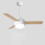 Simple Remote Dimmable 3 Blades Wood Ceiling Fan Light Image - 6