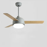 Simple Remote Dimmable 3 Blades Wood Ceiling Fan Light Image - 8