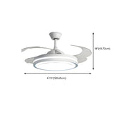 Simple Remote White Retractable Ceiling Fan with Light Image - 11