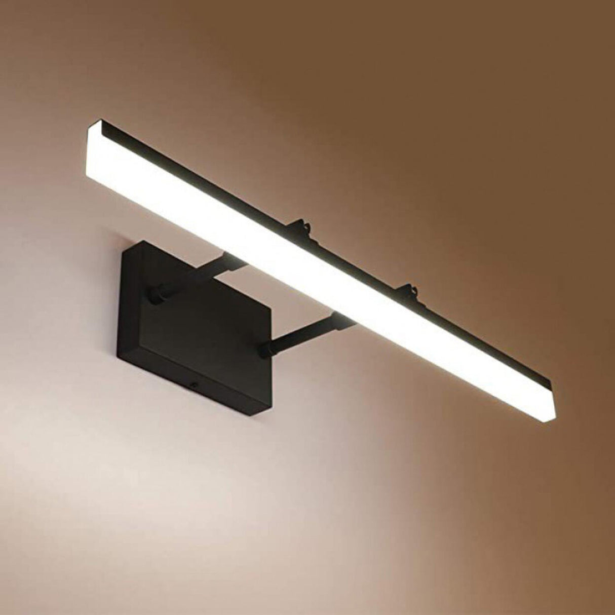 Simple Retractable Arm Black Linear LED Vanity Light Image - 3