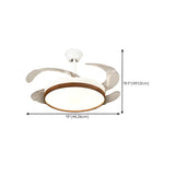 Simple Retractable LED Round Ceiling Fan with Light #size