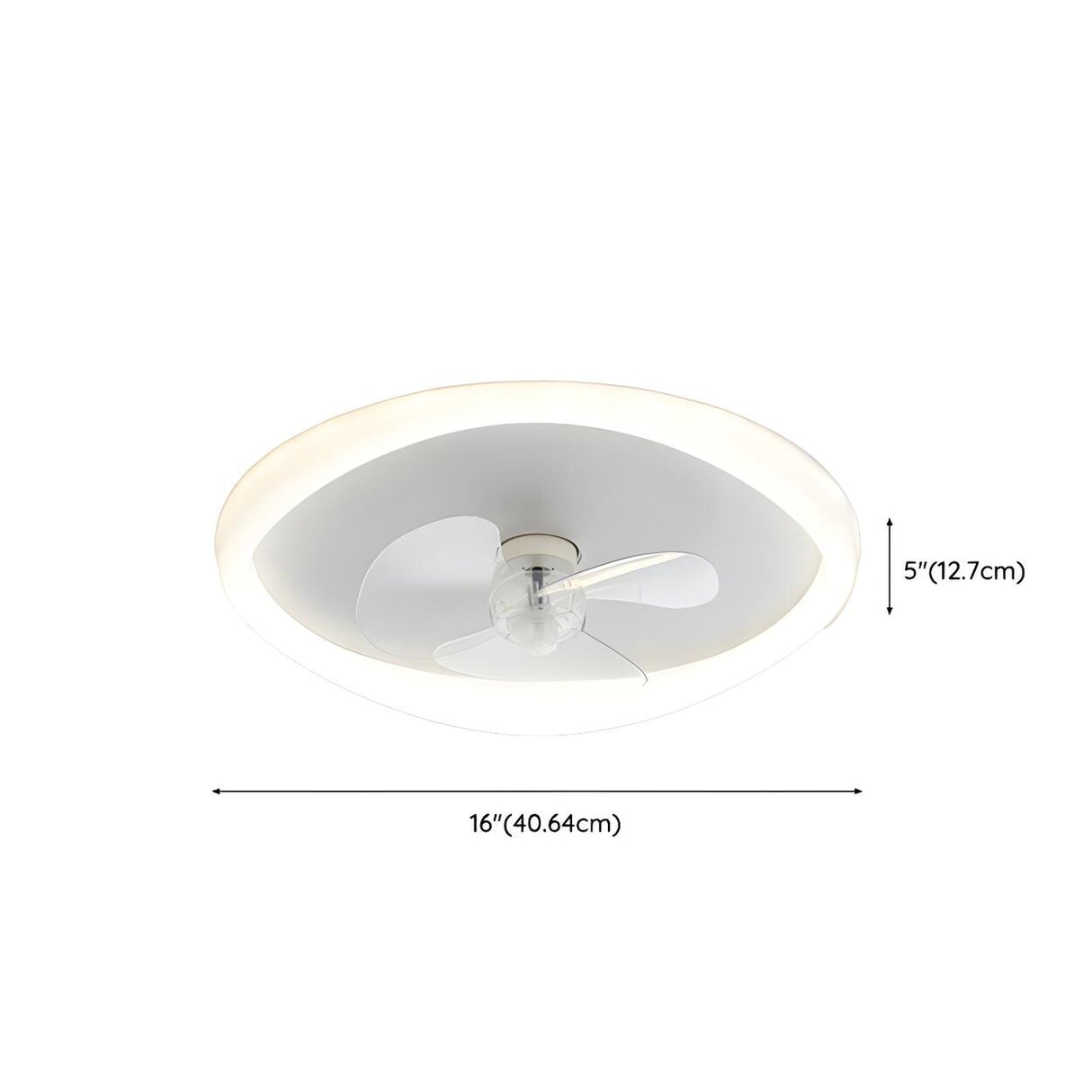 Simple Ring Flush Mount Ceiling Fan with LED Light 