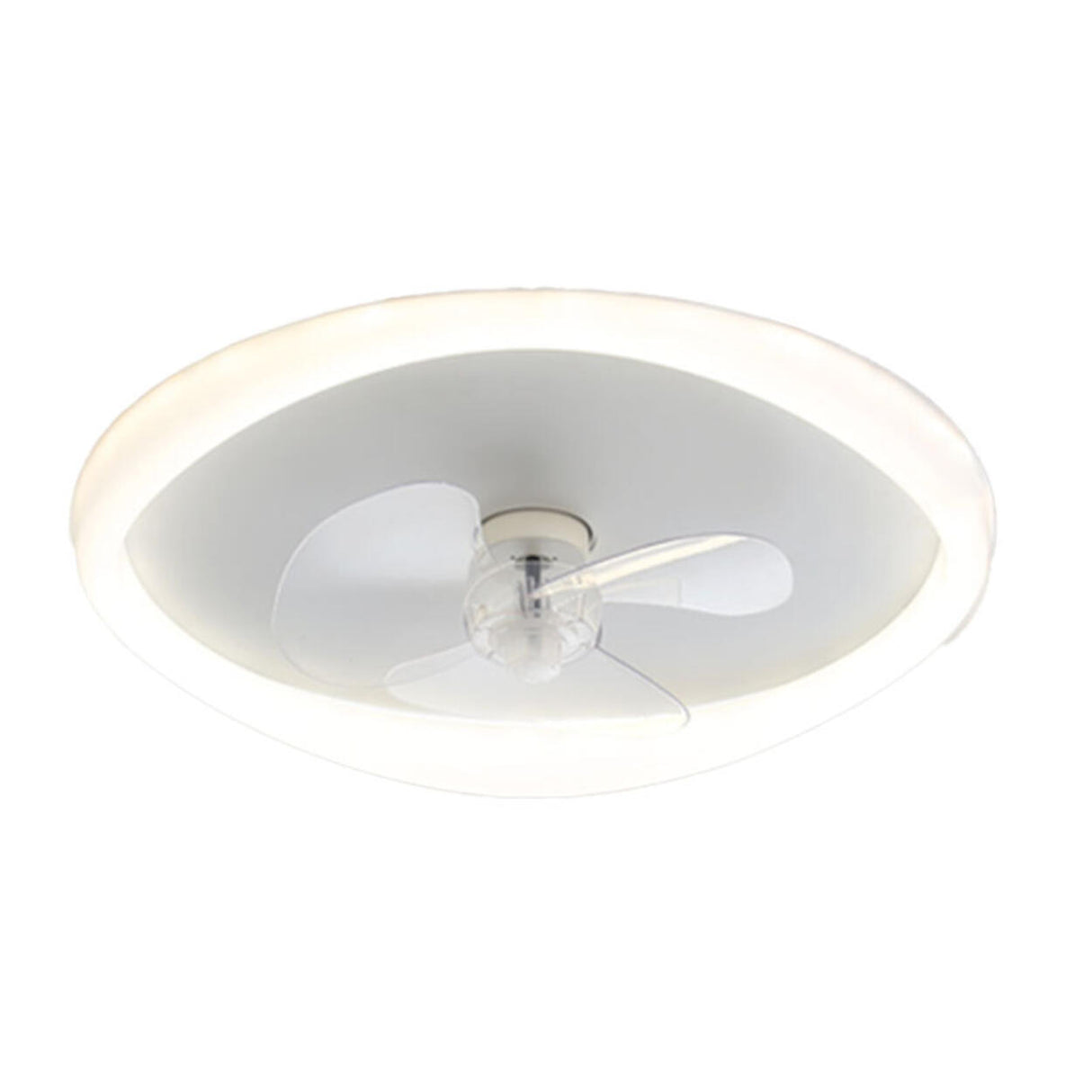 Simple Ring Flush Mount Ceiling Fan with LED Light Image - 5