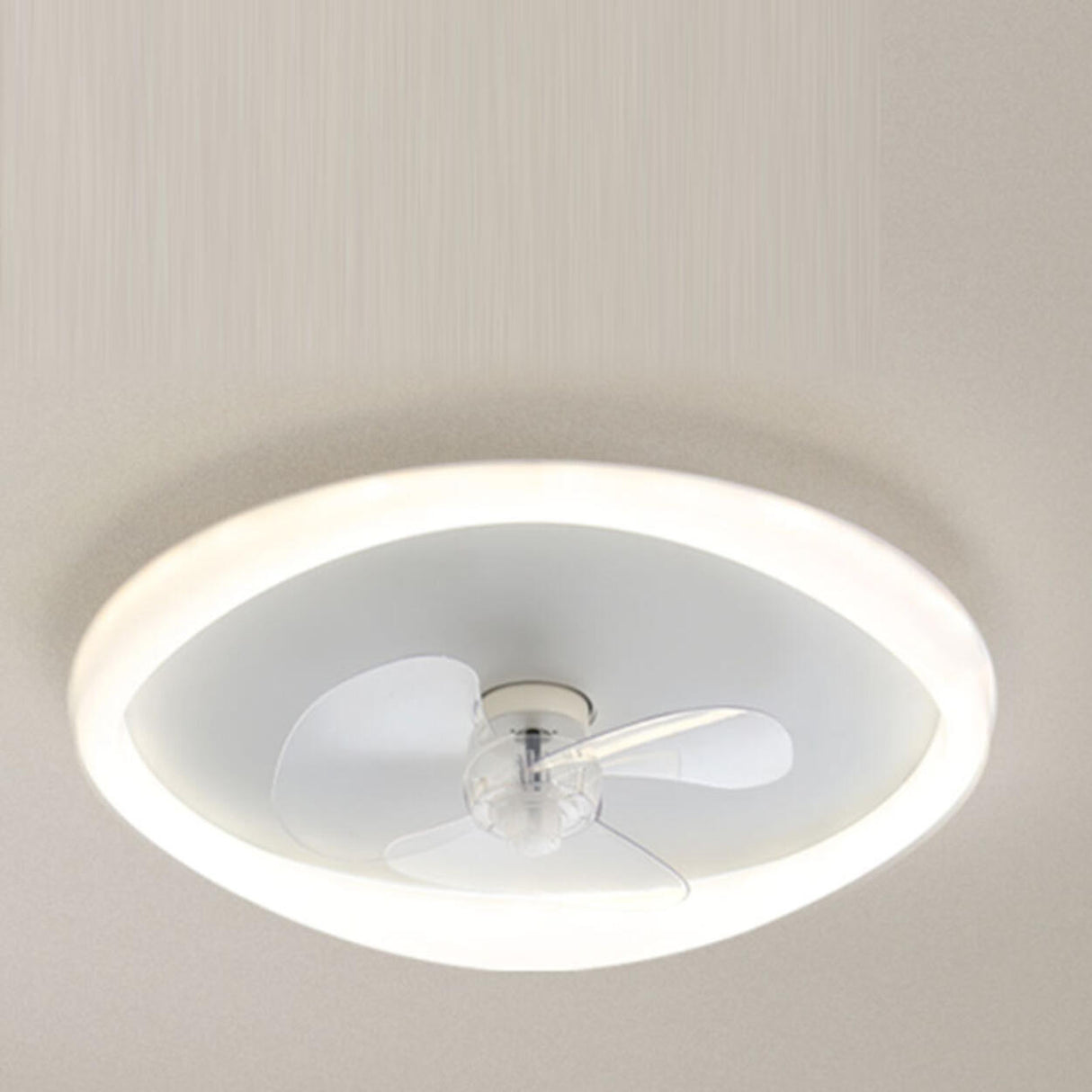 Simple Ring Flush Mount Ceiling Fan with LED Light Image - 6