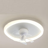 Simple Ring Flush Mount Ceiling Fan with LED Light Image - 7