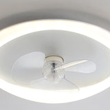 Simple Ring Flush Mount Ceiling Fan with LED Light Image - 9