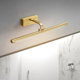 Simple Rotatable Brass Long Bar Vanity Mirror Light Image - 2