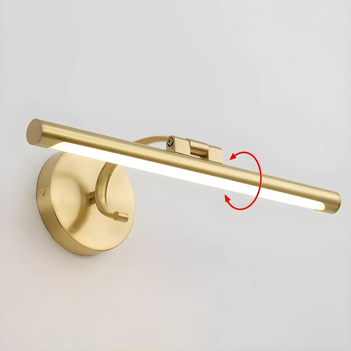 Simple Rotatable Gold Cylinder LED Metal Vanity Lights Image - 10