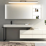 Simple Rotating Rectangular Black Metal Vanity Light Image - 1