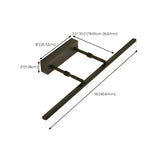 Simple Rotating Rectangular Black Metal Vanity Light #size