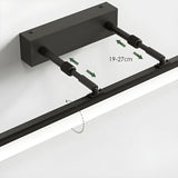 Simple Rotating Rectangular Black Metal Vanity Light Image - 9