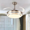 Simple Round 4 Clear Blades Modern Ceiling Fan Light Image - 2