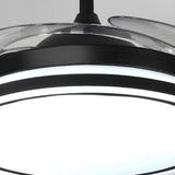 Simple Round 4 Clear Blades Modern Ceiling Fan Light Image - 9