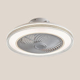 Simple Round Bladeless Modern Ceiling Fan with Light Image - 12