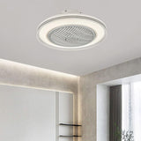 Simple Round Bladeless Modern Ceiling Fan with Light Image - 17