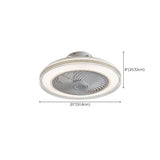 Simple Round Bladeless Modern Ceiling Fan with Light #size