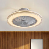 Simple Round Bladeless Modern Ceiling Fan with Light Image - 2