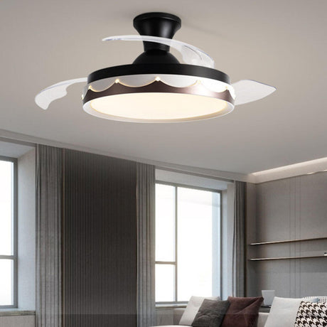 Simple Round Clear 3 Blade Standard Ceiling Fan Light Image - 1