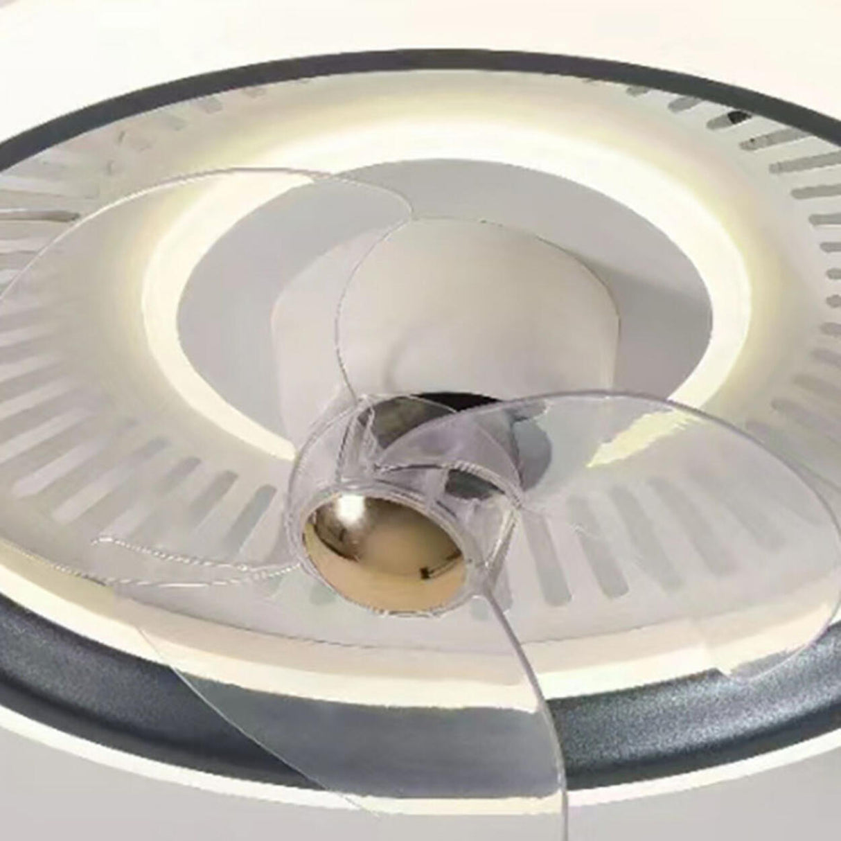 Simple Round Dimming Flush Mount Light with Fan Image - 10