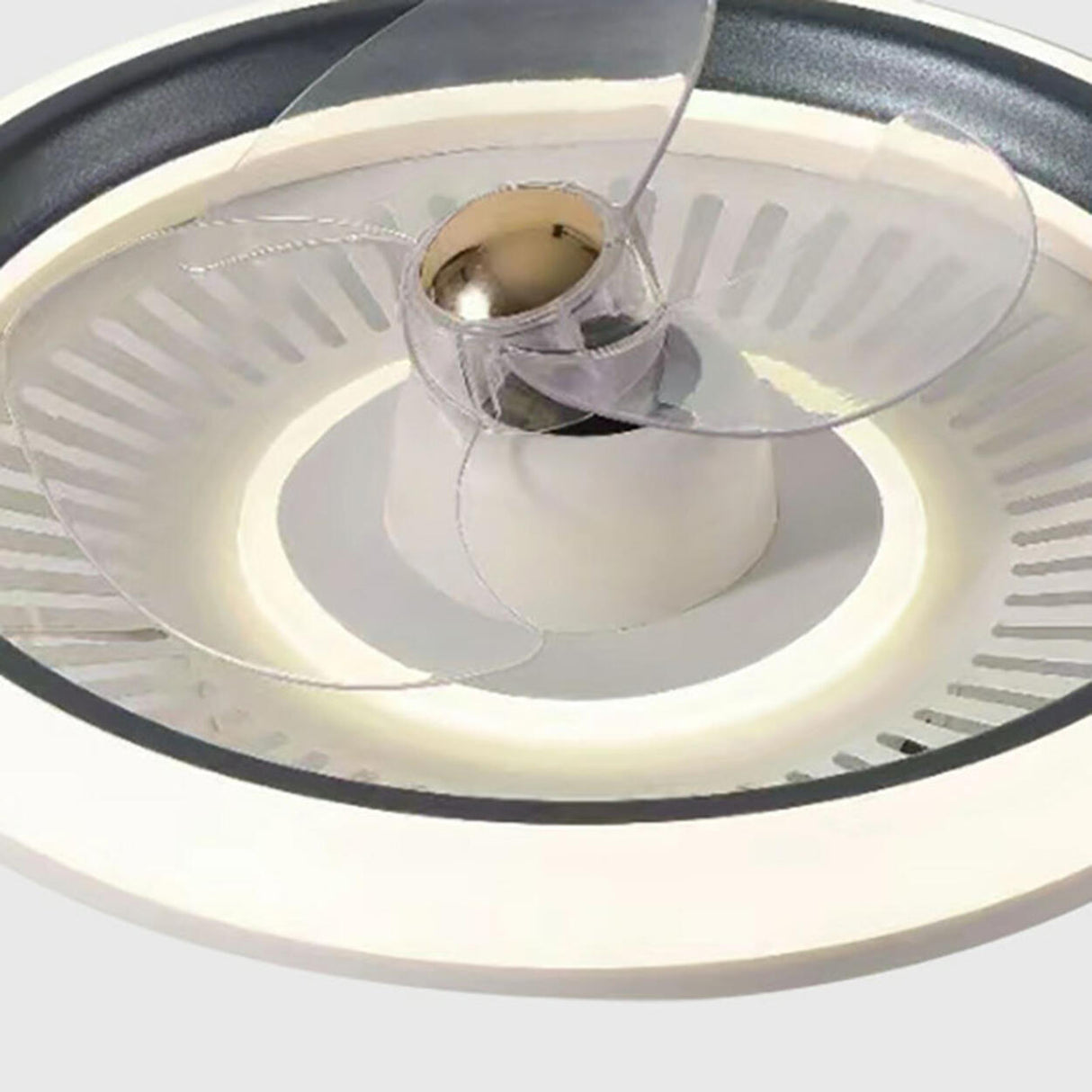 Simple Round Dimming Flush Mount Light with Fan Image - 11