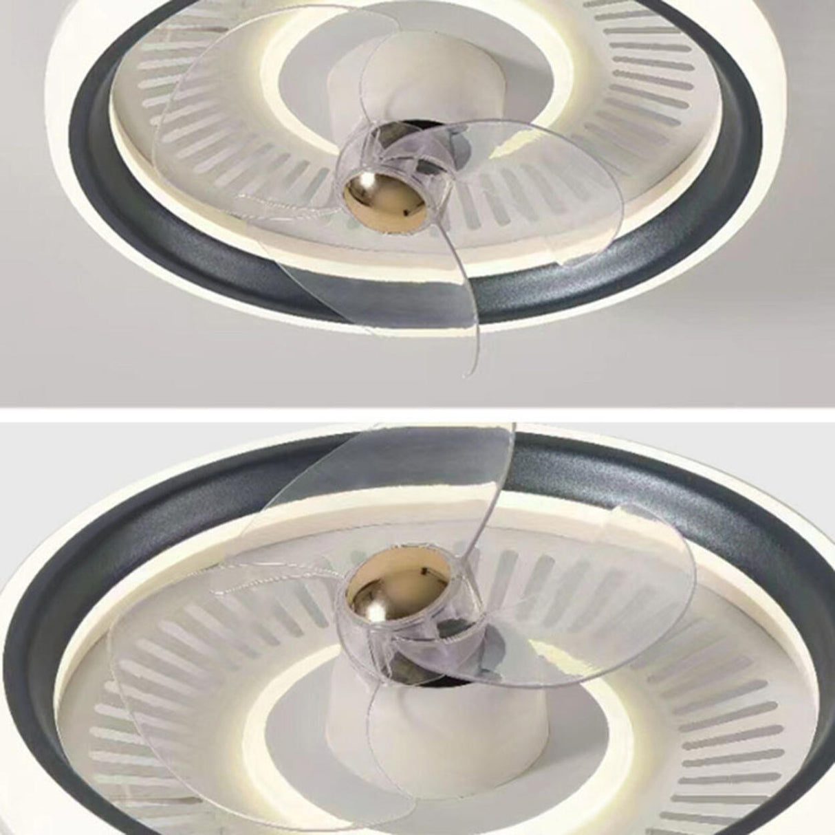 Simple Round Dimming Flush Mount Light with Fan Image - 12