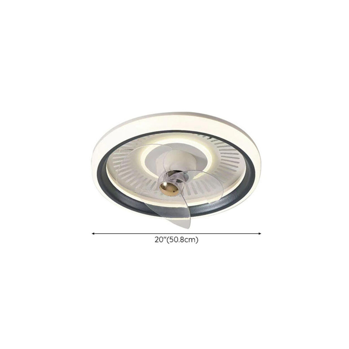 Simple Round Dimming Flush Mount Light with Fan 