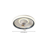 Simple Round Dimming Flush Mount Light with Fan Image - 15