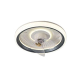 Simple Round Dimming Flush Mount Light with Fan Image - 5