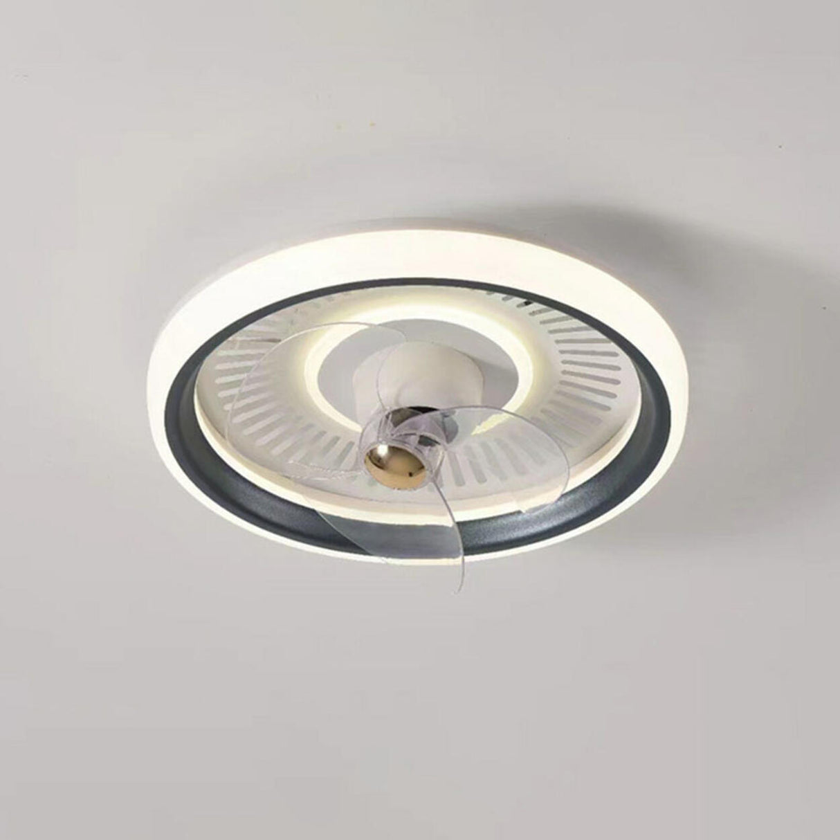 Simple Round Dimming Flush Mount Light with Fan Image - 6