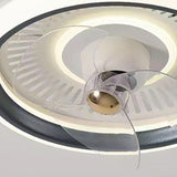 Simple Round Dimming Flush Mount Light with Fan Image - 9